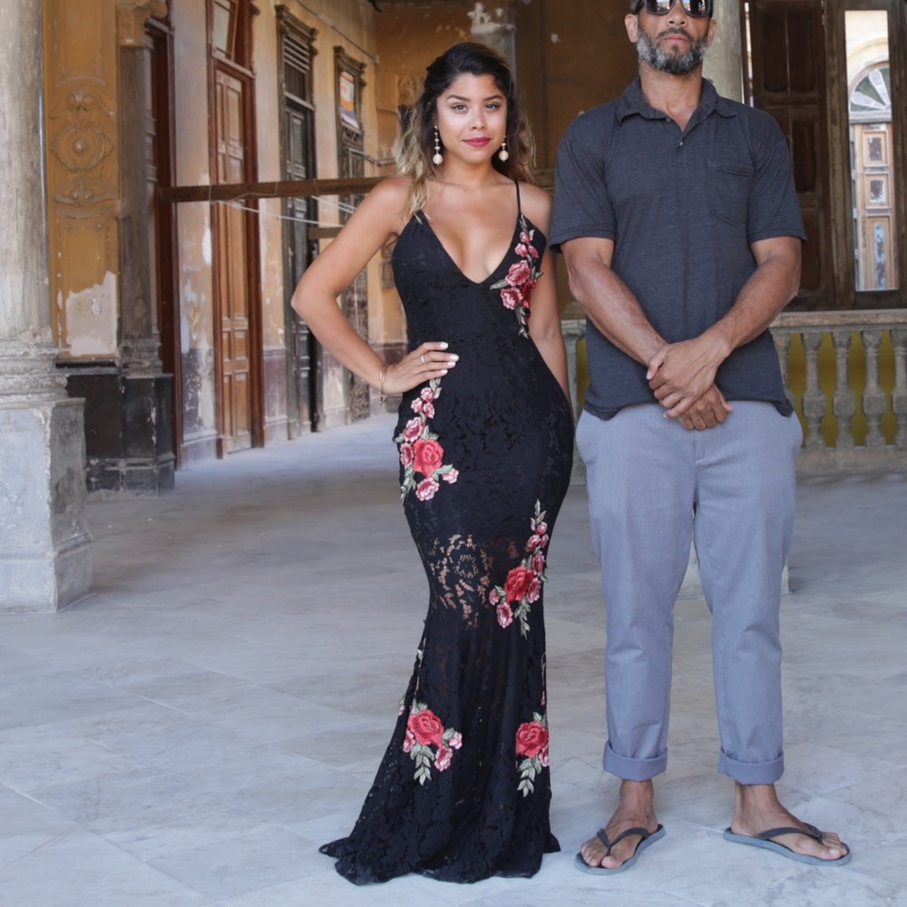 Missguided Peace +Love Embroidered Lace Maxi dress